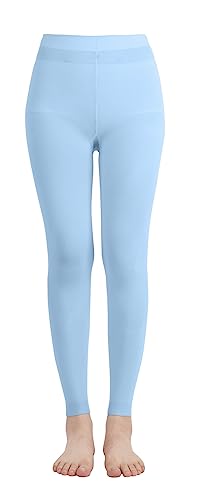 Emem Apparel Girls' Kids Childerns Solid Colored Dance Ballet Custume Opaque Footless Tights Leggings Stocking Light Blue 7-10 #TOP1
