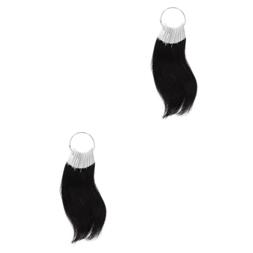 Beavorty 2sets Salon Hair Ring Testing Supplies Hair Samples Set for Styling Training 30pcs*2