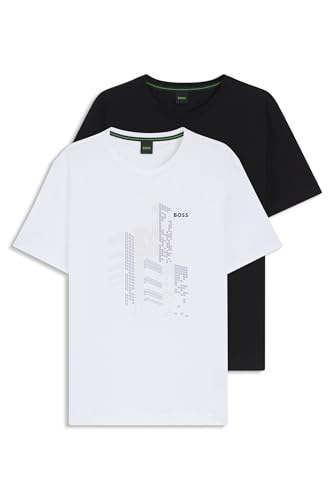 T-Shirt Homme BOSS TS_Graphic Set CN en coton premium à col rond