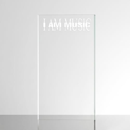Image of Sticker for Glass & Mirrors| Minimal Vinyl Decal for Bedroom Bathroom & Cafe | Self-Adhesive Waterproof Quote Aesthetic Mirror Sticker | No Mirror Included (I Am Music, Small, Matt White)