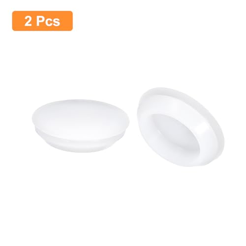 Image of uxcell 2 Pcs Silicone Plugs, Rubber Round Snap in Locking Hole Plugs for 35-38mm Hole, Hole Stoppers Waterproof Hole Plug for Metal Tube, Furniture End Caps Inserts, Clear