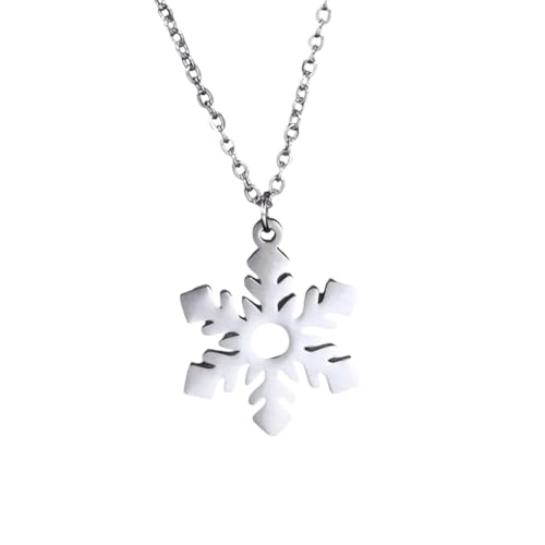 Collier flocon de neige commémoratif en acier inoxydable pour garder un souvenir