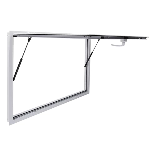 Concession Window, 48x32in Concession Stand Serving W-indow for Food Truck, Aluminum Alloy Food Truck Service Window, Double Waterproof Strips, Maximum Angle Of 80°, Wall Mounted, White