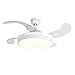 QAZQA xiro - LED Dimmable Ventilateur de plafond Moderne variateur inclus - 1 lumière - Ø 1067 mm - Blanc - Moderne - Éclairage intérieur - Salon I Chambre I Cuisine I Salle à manger