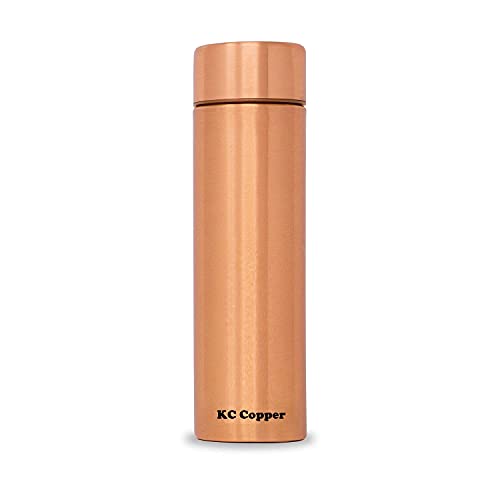 KC Pure Water Bottle With Advanced Leak Proof Protection And Joint Less, Ayurveda,Yoga Health Benefits. (500Ml, Pack Of 1Unit) With Lacqure Coated Standard Copper