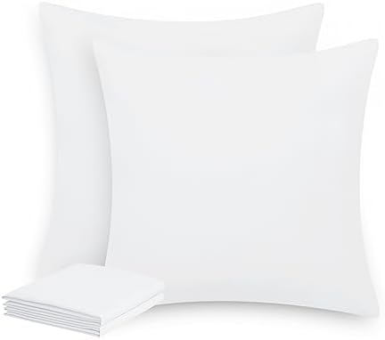 Aisbo Kissenbezug 80x80 2er Set - Kopfkissenbezug 80 x 80 Weiß mit Reißverschluss aus Mikrofaser, ÖKO-TEX Pillow Cover 80x80cm, Weich und Bügelfrei