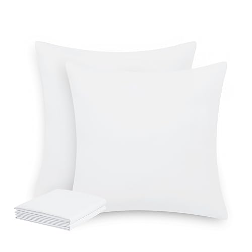 Aisbo Kissenbezug 80x80 2er Set - Kopfkissenbezug 80 x 80 Weiß mit Reißverschluss aus Mikrofaser, ÖKO-TEX Pillow Cover 80x80cm, Weich und Bügelfrei