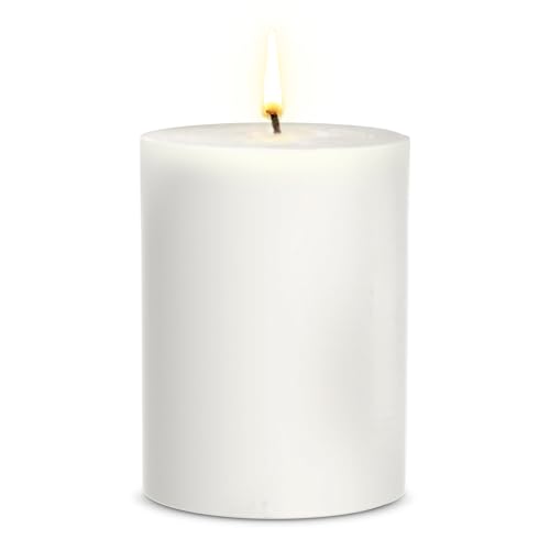 White Pillar Candles - 3"x4" Unscented Decorative Candle, Clean Burn Solid Color Pillar for Home Décor, Events, Tables & Centerpieces