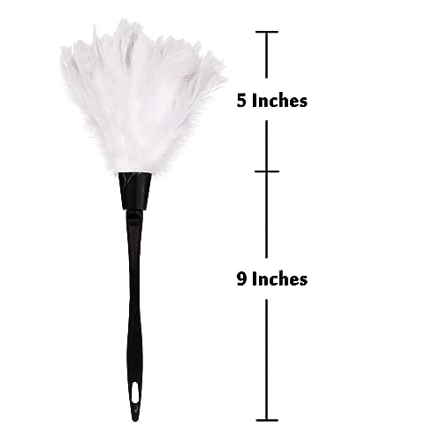 Image of Turkey Feather Dusters for Cleaning Home Blinds Kitchen car Office, Eco-Friendly Reusable (2 pcs White)
