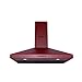 Wiggo Dunstabzugshaube 50cm I Wandhaube für Abluft oder Umluft Dunstabzug 300m³/h mit LED-Beleuchtung & 3 Leistungsstufen I Wandhaube inkl. Fettfilter & 2x Kohlefilter I Abzugshaube Rot