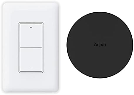 Aqara Smart Light Switch (No Neutral, Double Rocker) Plus Aqara Hub M2, Zigbee Switch, Remote Control and Set Timer for Home Automation, Compatible with Alexa, Apple HomeKit, Google Assistant