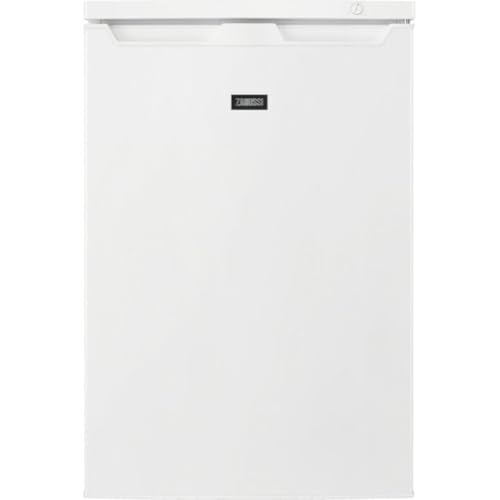Zanussi ZYAN8EW0 Congelador Vertical mini, Libre instalación, 84,5 cm, Capacidad 85 Litros, Control mecánico, Congelación rápida, 3 Cajones, Puerta Reversible, Blanco Clase de eficiencia energética E