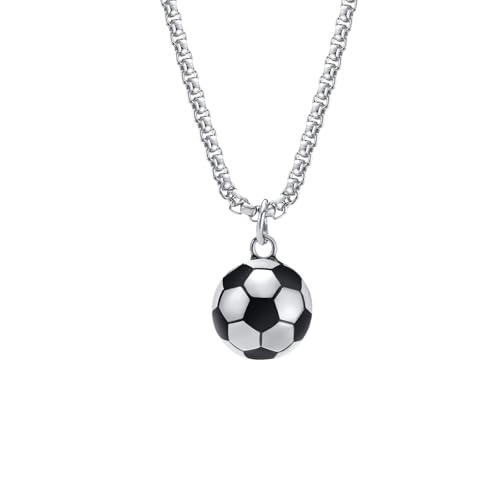 Collier football 3D pendentif sport à porter au quotidien