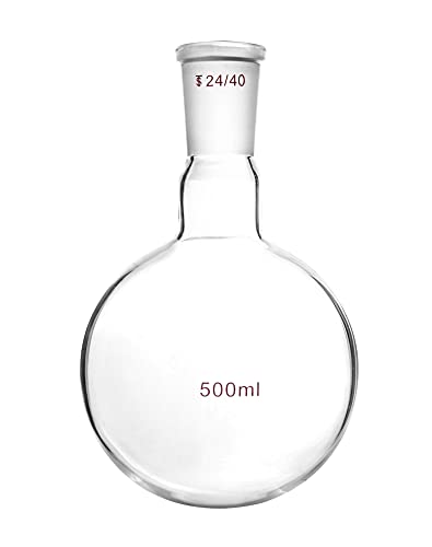 Flasque d'ébullition de laboratoire en verre borosilicate à fond rond 500 ml 24/40