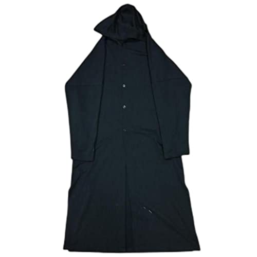 Manteau à capuche longue veste punk rock pour homme noir de style gothique taille L