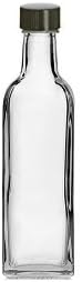 Nakpunar 1 pcs 60 ml Square Glass Liquor Bottle with Black Cap