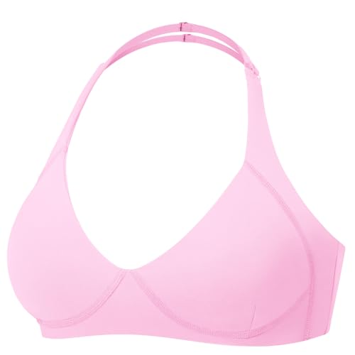 Image of YEOREO Women Halter Sports Bra Light Support V Neck Padded Strappy Open Back Workout Gym Tops