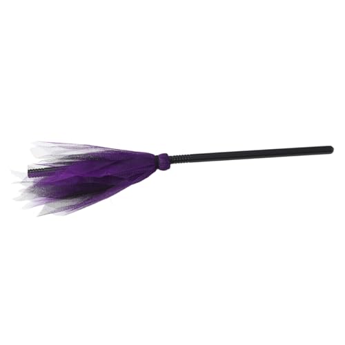 BESPORTBLE Vassoura bruxa Halloween para disfarce infantil Prop de plástico com design de malha acessório de festa cosplay para meninas e decoração de carnaval e Halloween cor aleatória