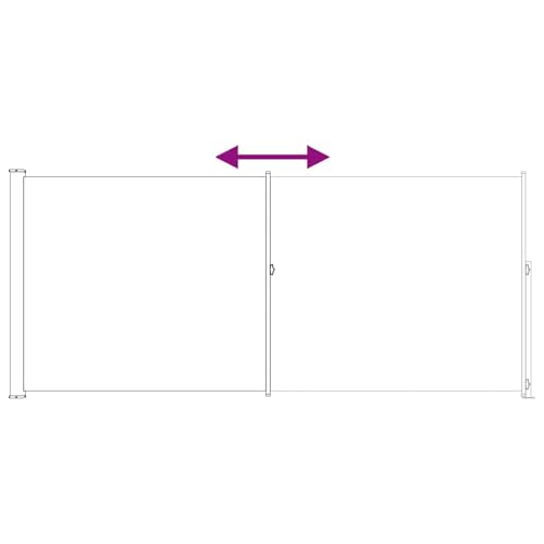 Store latéral rétractable gris en polyester et acier pour terrasse et balcon