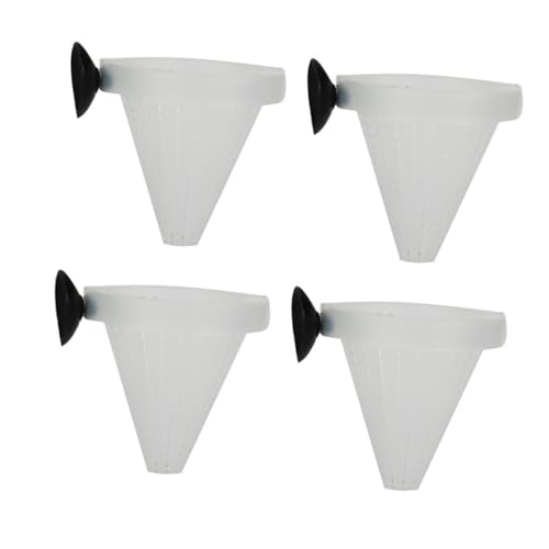 VANZACK 4 Pack Fish Aquarium Feeder Cups Cup Feeders for Feeding Cone for Pet Fish Sturdy Durable Random Color