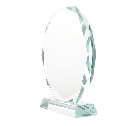 SOIMISS Trofeo de Cristal Octagonal 160mm Transparente para Reconocimiento de Empleados, Placa de Premio Conmemorativa de Decoración de Cristal para Oficina y Ceremonia