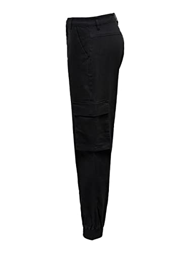 ONLY Damen Onlbetsy-alva Mw ANK Cargo Trousers PNT Hose, Schwarz, 36W / 30L EU