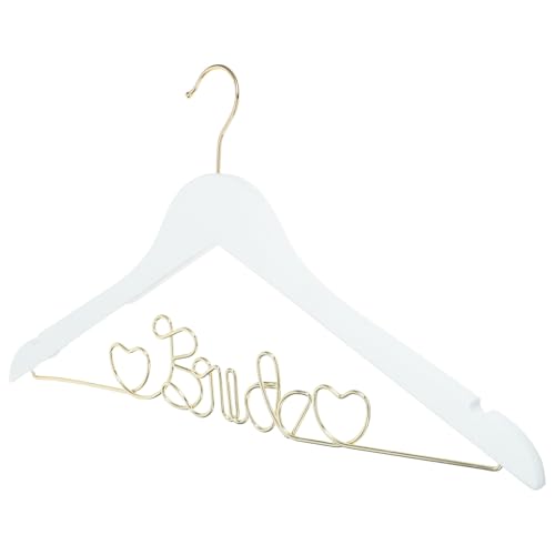 TOVINANNA Gruccia in Filo Metallico Antiscivolo per Abito da Sposa Bianca Design Delicato Appendiabiti da Sposa per Guardaroba Negozi e Sale Abiti Supporto Sicuro per Vestiti Nuziali