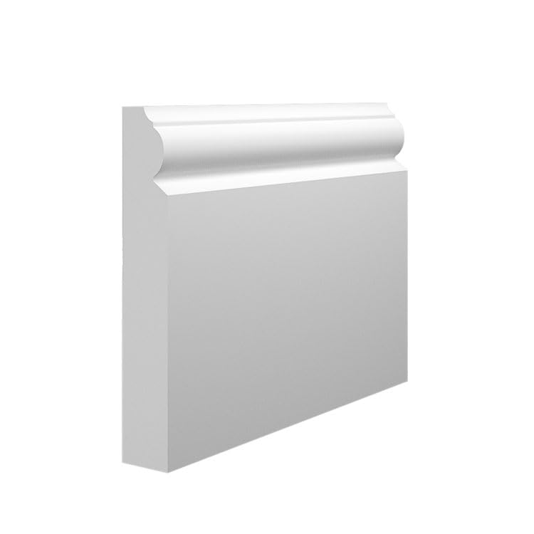 324 MDF Skirting Board - White Primed (Pack of 4) (250mm x 25mm x 4200mm) โ image 1