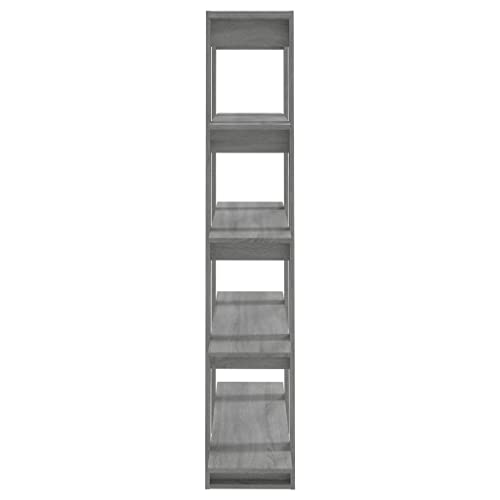 Estantería estrecha de madera gris Sonoma con diseño moderno estable 6