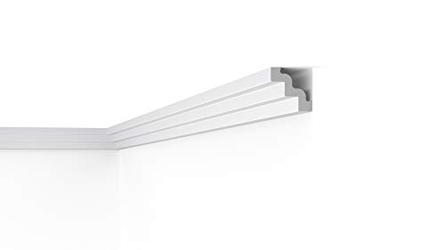 Cornisa/Moldura decorativa techo blanca NMC NOMASTYL® ST3 75X75X2000mm Poliestireno 30 metros