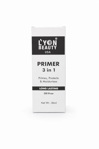 Image of Lyon Beauty USA 3-in-1 Face Primer | Primes, Protects & Moisturises | Oil-Free Long Lasting Makeup Primer - 30ml