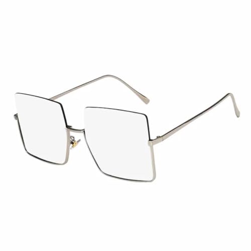 Lunettes de soleil femme vintage à grande monture en métal élégante