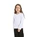 5 Pack Cotton Long Sleeve Tee Shirts for Boys and Girls Crewneck Basic T-Shirts Kids Tops for Toddlers Youth(Age 2-14) White