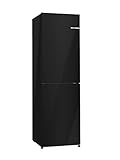 Bosch Series 2 KGN27NBEAG Fridge Freezer with NoFrost, MultiBox, LED Lighting, 182.4x55 cm, Freestanding, Black