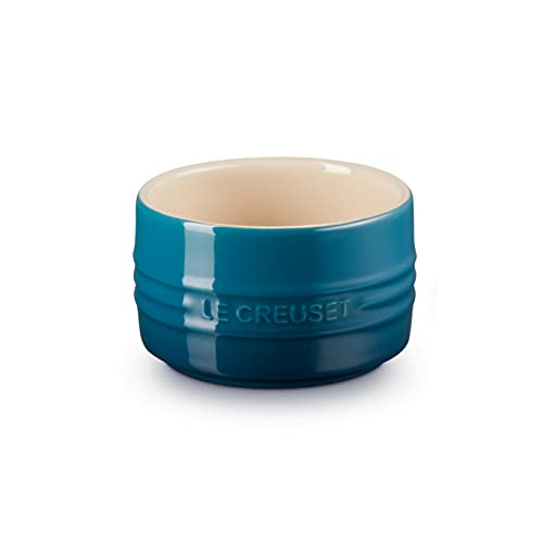 Le Creuset Ramequin en Céramique à Paroi Droite, Empilable, 200 ml, Deep Teal, 70403206420099