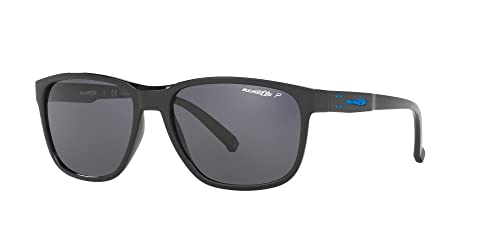 Arnette Unisex Sunglasses Shiny Black Frame, Polarized Dark Grey Lenses, 57Mm #TOP1