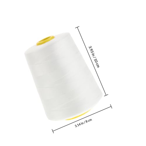Hilo para acolchado y costura grueso jojofuny, 5000 yardas (2 rollos), blanco, de algodón, de 3 hebras, resistente para máquinas de coser y acolchado manual, manualidades DIY miniatura 2