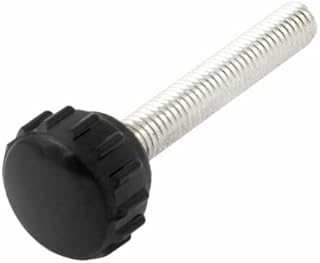 Tool parts M6 x 40mm Male Thread Round Head Black Knurled Grip Knob