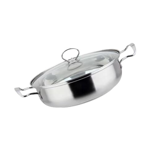 Olla para shabu shabu de acero inoxidable 32 cm plateada miniatura 1