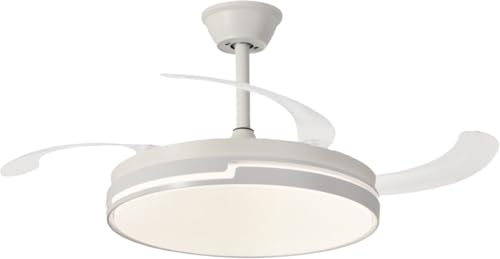 NARVI - Ventilador de Techo BRASIL 7030 WH | Control Remoto | 3 Palas Transparentes | Iluminación LED Ajustable 45W | Motor DC Eficiente | Función Invierno/Verano | Blanco