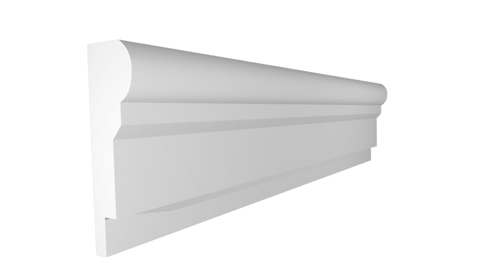 LuxusDecor Moldura de fachada LW03 poliestireno 12 x 3,5 cm - Sin enyesar