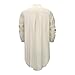 Mens Kaftan Thobe Cotton Linen Muslim Tunic Shirt Long Sleeve Stand Collar Button Up Robe Casual Dress Gown Arabic Clothing 01 Khaki Medium