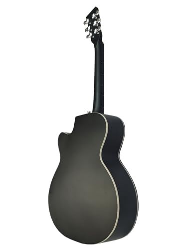 Image of CHORDZ Acoustic Guitar for Beginner with good guality Rosewood Black Matte