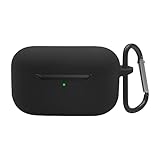 NEWZEROL Funda Protectora de Silicona para Auriculares Compatible con Amazon Echo Buds 2, [Antiarañazos] [a Prueba de Golpes] Caja Protectora de Carga de Auriculares para Amazon Echo Buds 2 - Negro