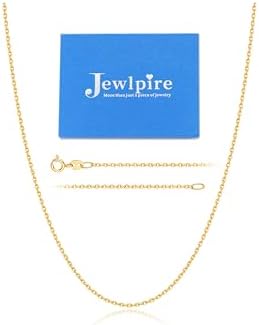 Jewlpire 1MM 925 Sterling Silver Chain Necklace for Women, Cable Chain Sturdy & Shiny & Thin Women's Chain Necklaces 16/18/20/22/24 Inch
