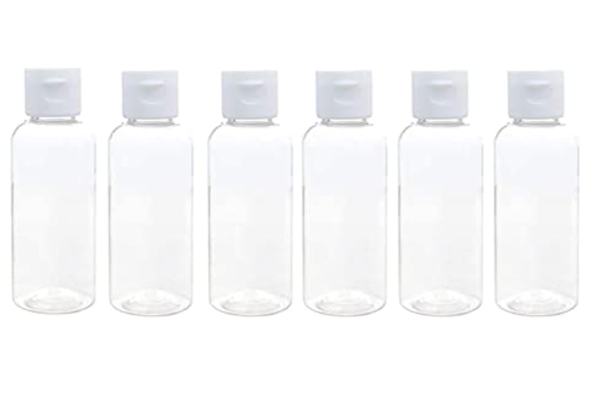 6pcs 50ml Empty Clear Plastic Bottles for Toiletries