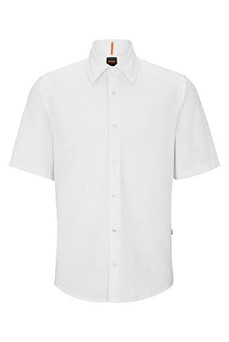 BOSS Herren Rash 2 Regular-Fit Hemd aus Oxford-Baumwolle Weiß L