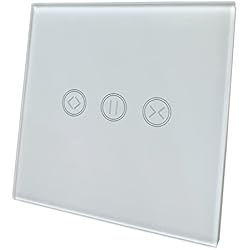 Persianas Red Sl Interruptor de Cristal para Persiana Wifi. Interruptor Inteligente Mediante APP del Telefono. Compatible con Alexa y Google Home. Pulsador Tactil para Motor Persianas/Cortinas.