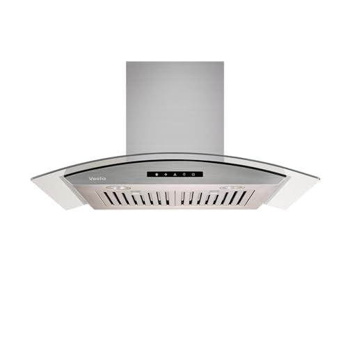 Vesta VESTA-WALL-MOUNT Rome 30 Inch Range Hood, 800Cfm Wall Mount Curved Glass Stove Vent Hood cover