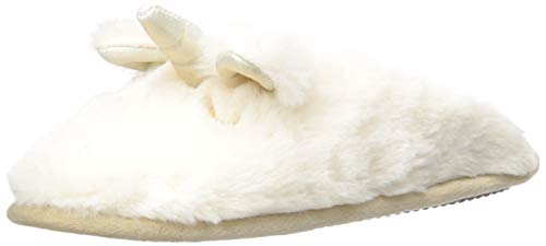 Dearfoams Women's Fluffly Critter Scuff Slipper, LATTE, Large Standard US Width US